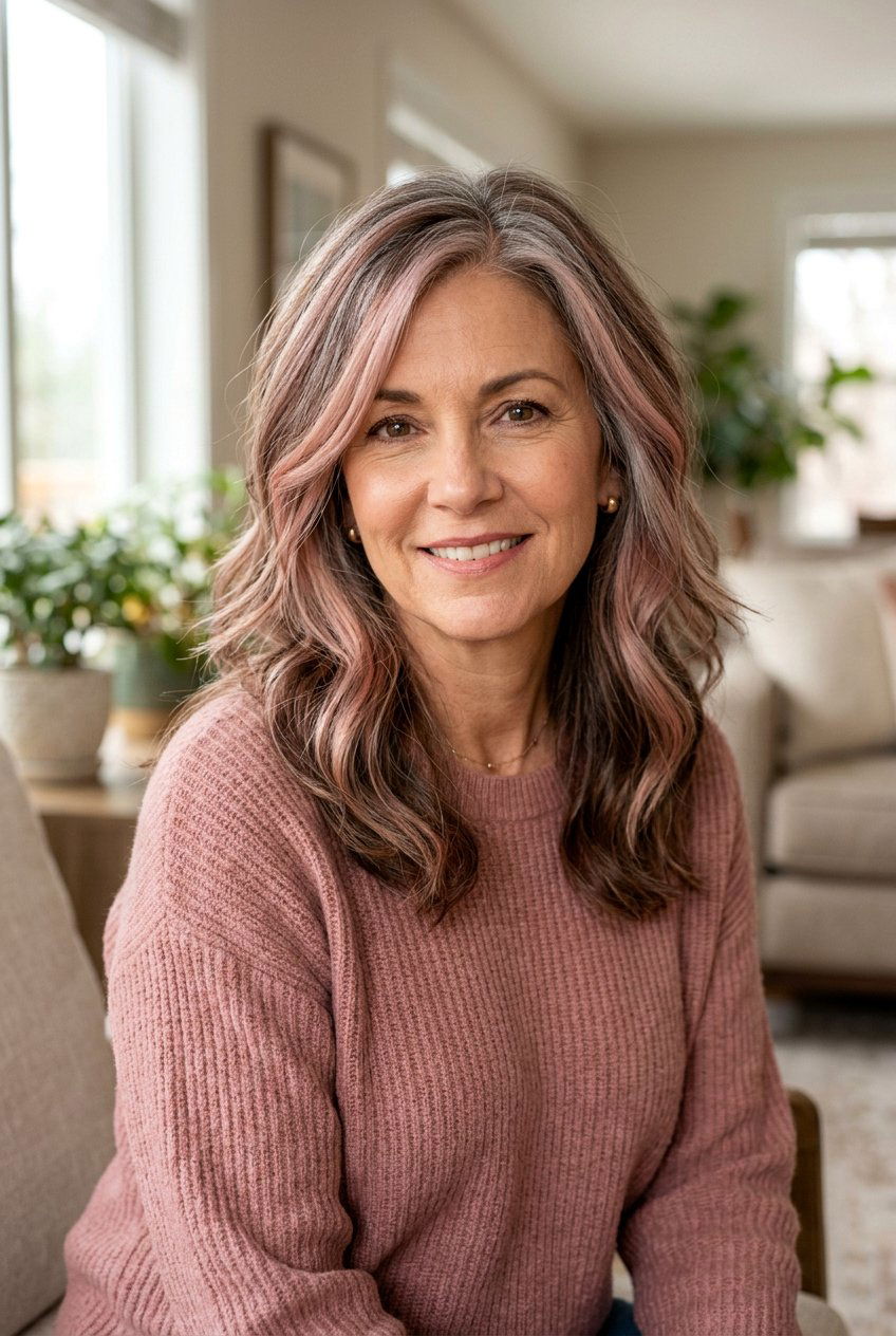 Rose Tinted Highlights For Gray Blending - 20 gray blending highlights for brunettes - 20 gray blending highlights for brunettes