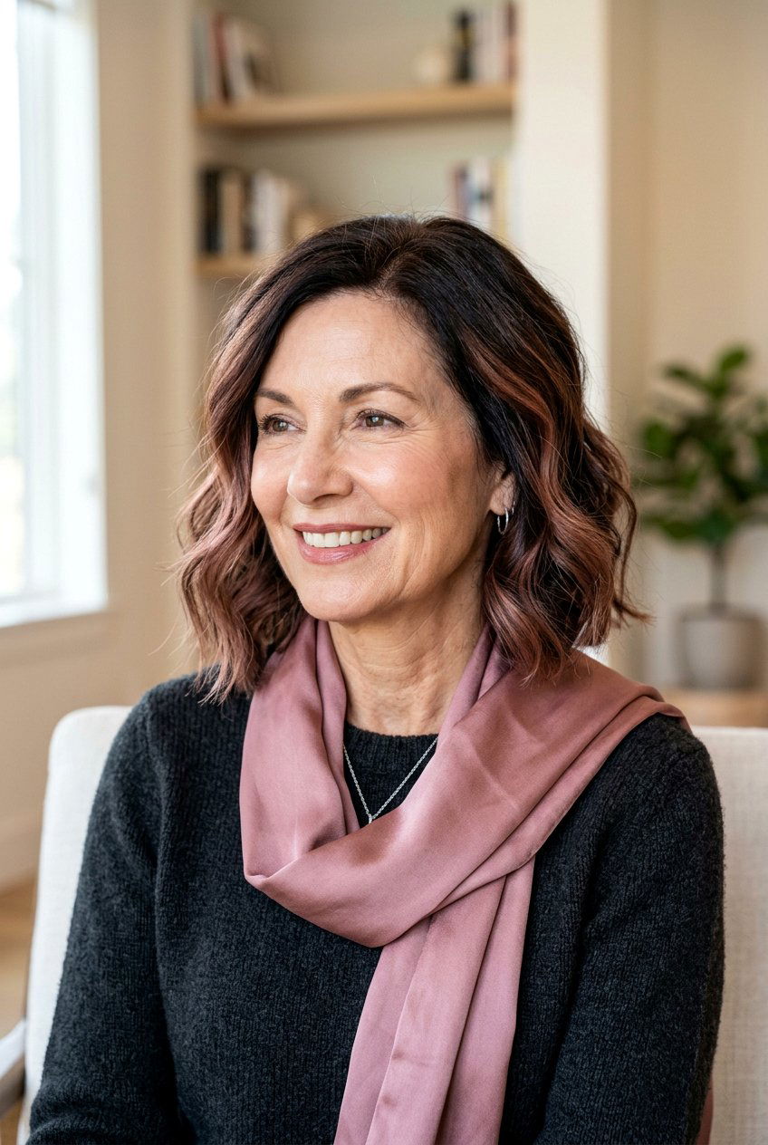 Rose brown balayage - 20 natural looking balayage for older women