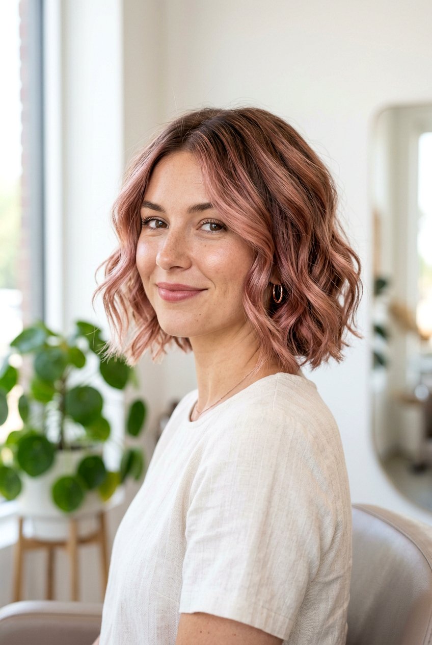 Rose gold balayage short hair - 20 balayage for short hair - 20 balayage for short hair