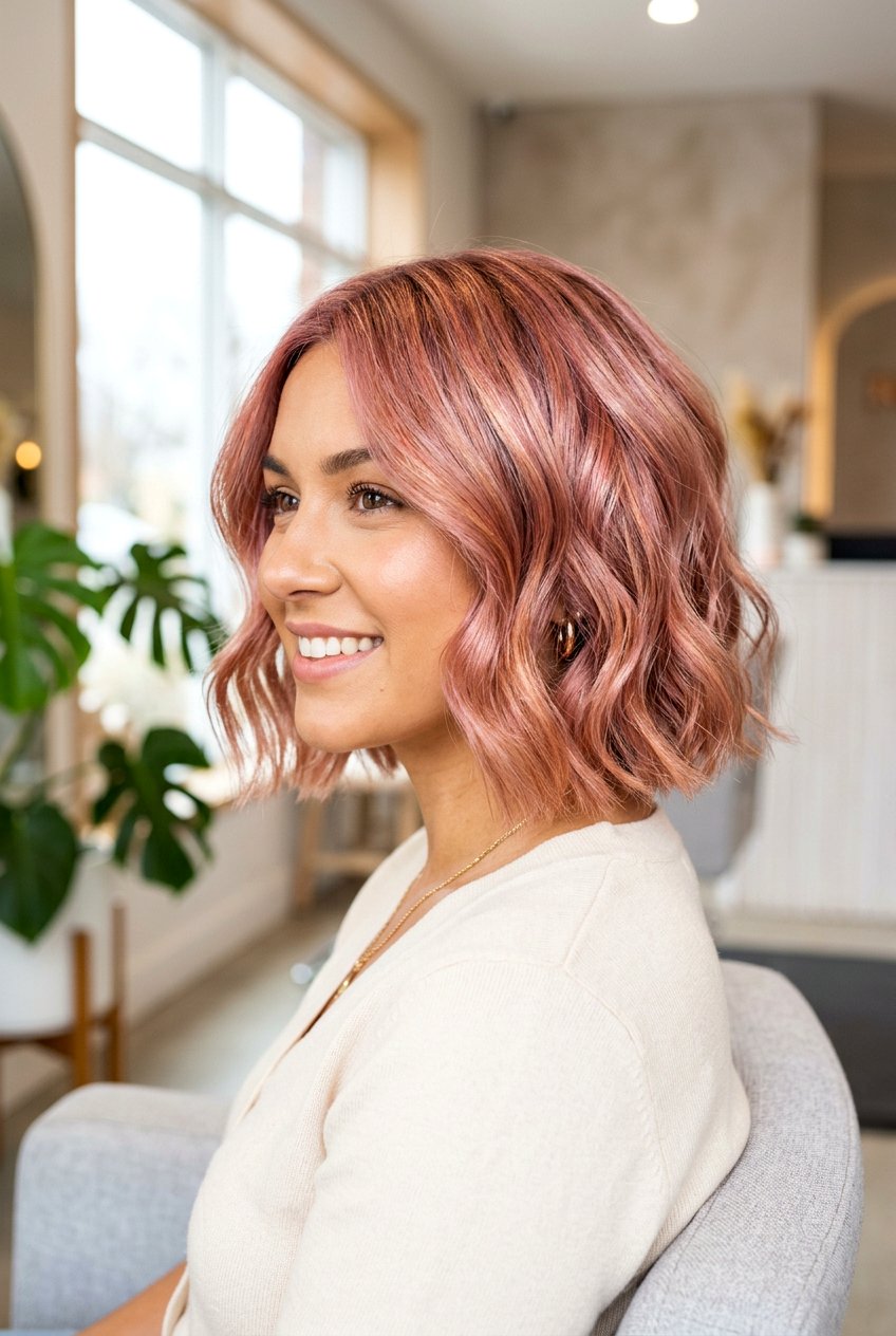 Rose gold bob - 20 hair color ideas for short hair - 20 hair color ideas for short hair