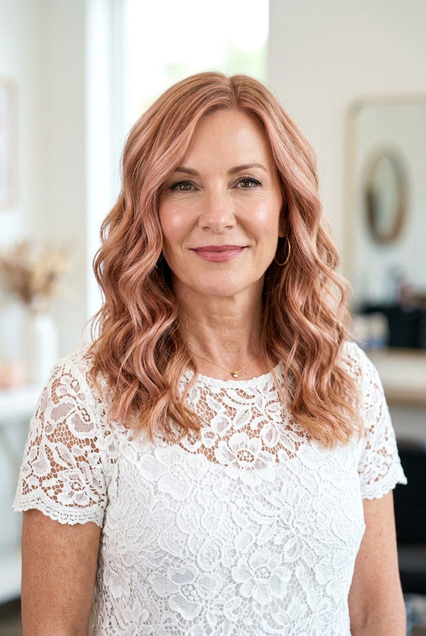 Rose gold strawberry blonde balayage for mature skin - 20 strawberry blonde balayage for mature women - 20 strawberry blonde balayage for mature women