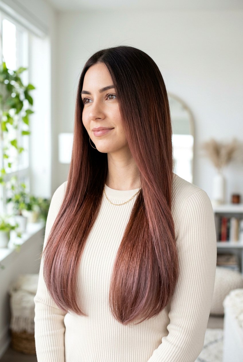 Rosewood Brown Color Melt - 20 rosewood brown hair - 20 rosewood brown hair