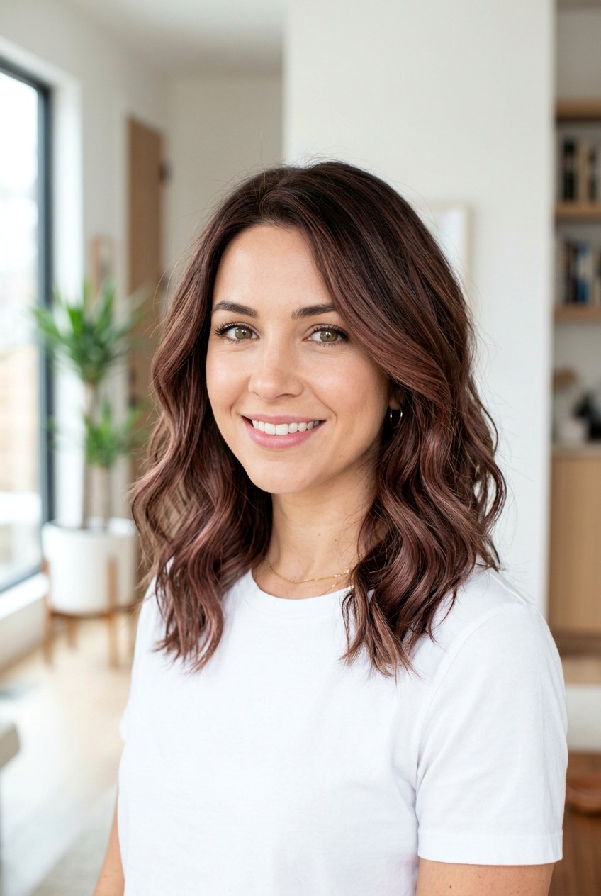 Rosewood Brown Lob Long Bob - 20 rosewood brown hair - 20 rosewood brown hair