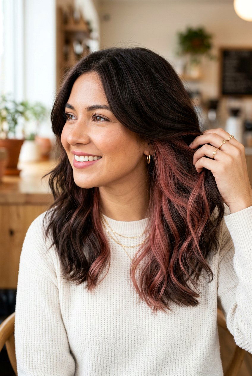 Rosewood Brown Peekaboo Color - 20 rosewood brown hair - 20 rosewood brown hair