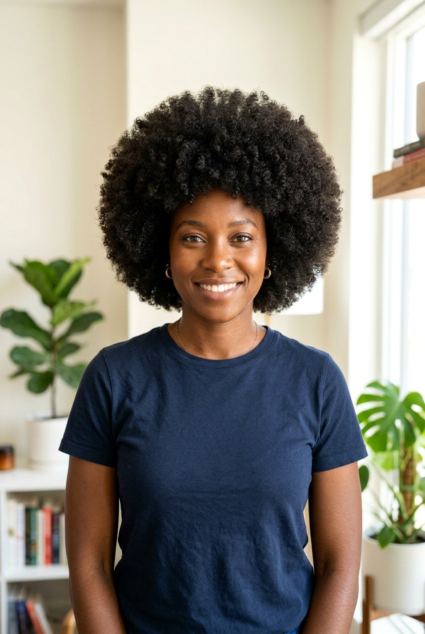 Round Curly Afro - 20 low maintenance haircut for curly thick hair - 20 low maintenance haircut for curly thick hair