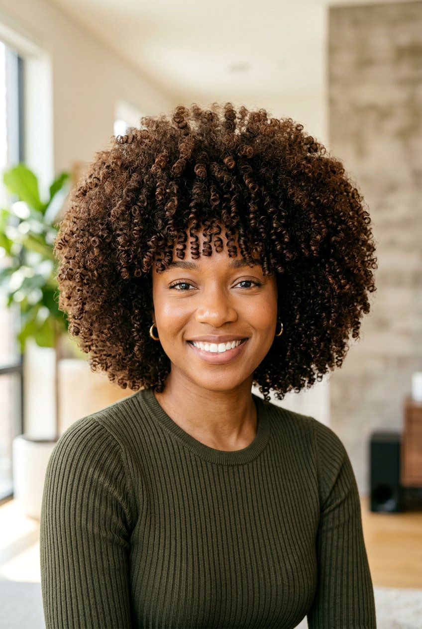Round Curly Hair With Bangs - 20 curly hair with bangs - 20 curly hair with bangs