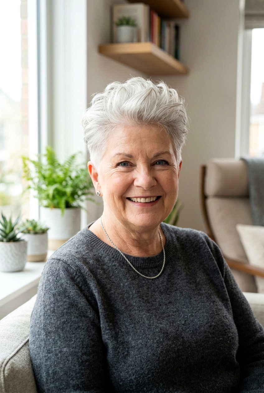 Round Face Pixie Cut - 20 pixie cuts for older women - 20 pixie cuts for older women