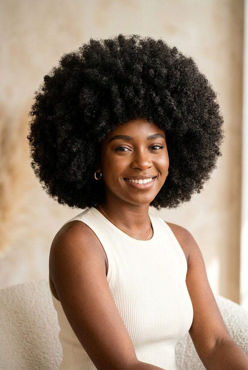 Rounded Afro - 20 low maintenance haircuts for curly hair - 20 low maintenance haircuts for curly hair