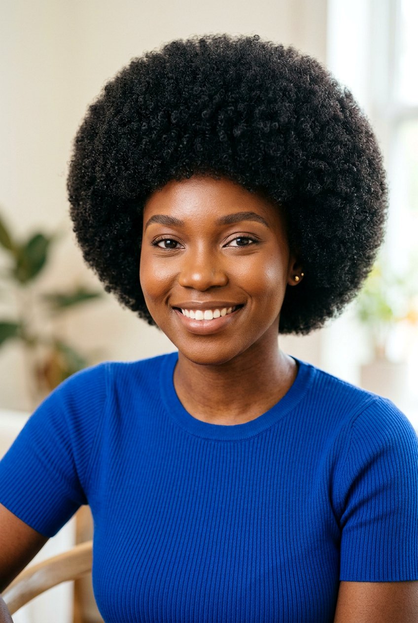 Rounded Afro on Type 4C Hair - 20 rounded afro haircut for black women - 20 rounded afro haircut for black women