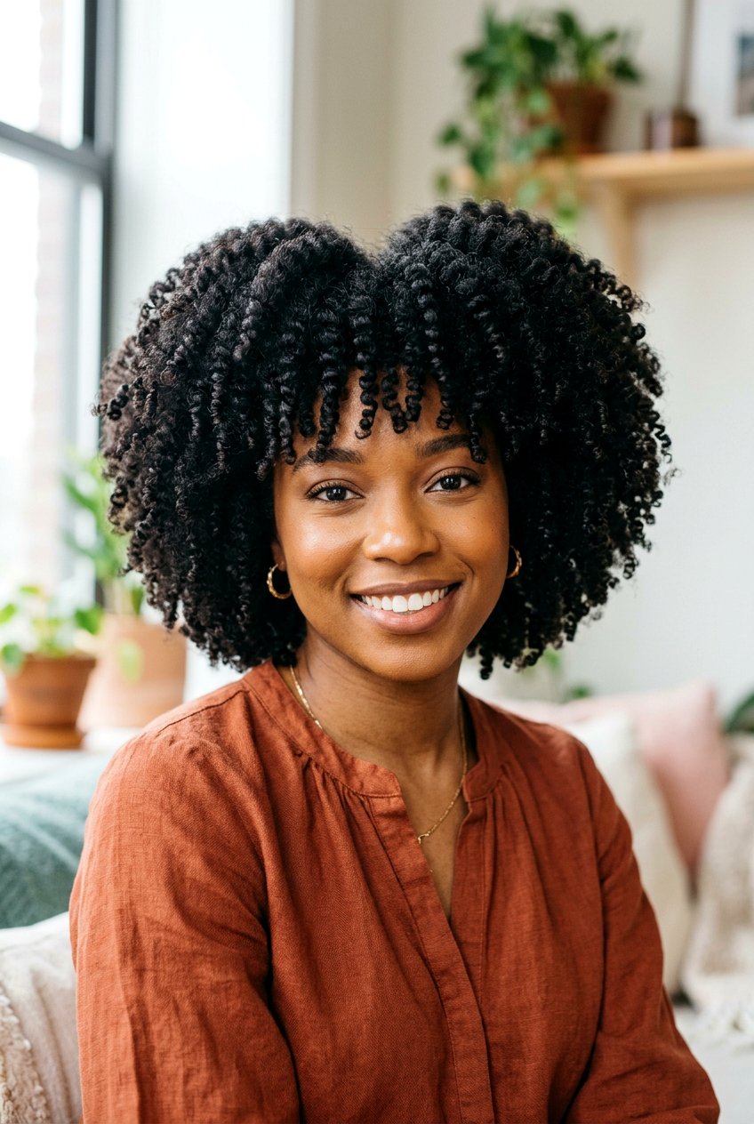 Rounded Afro with Flat Twist Out Texture - 20 rounded afro haircut for black women - 20 rounded afro haircut for black women