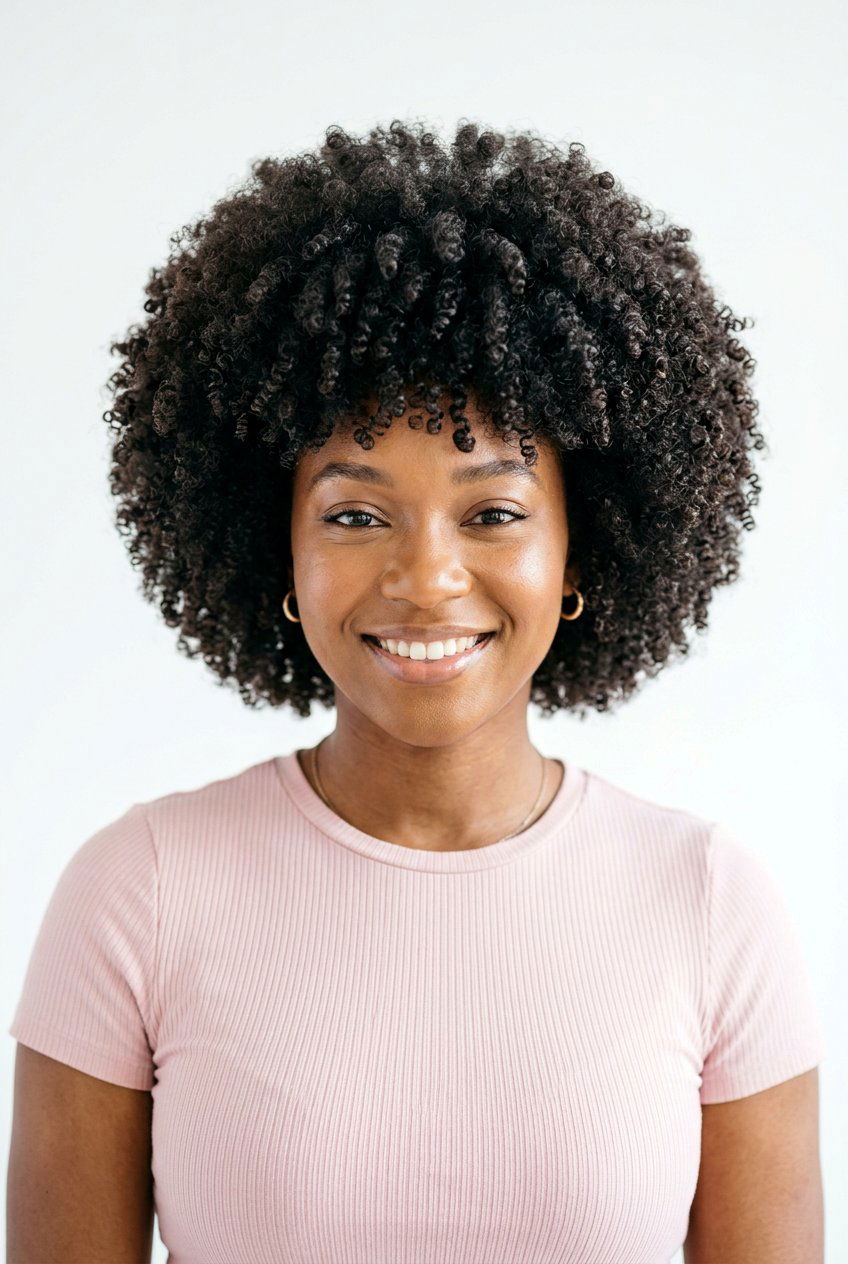 Rounded Afro with Moisture Rich Wash and Go - 20 rounded afro haircut for black women - 20 rounded afro haircut for black women