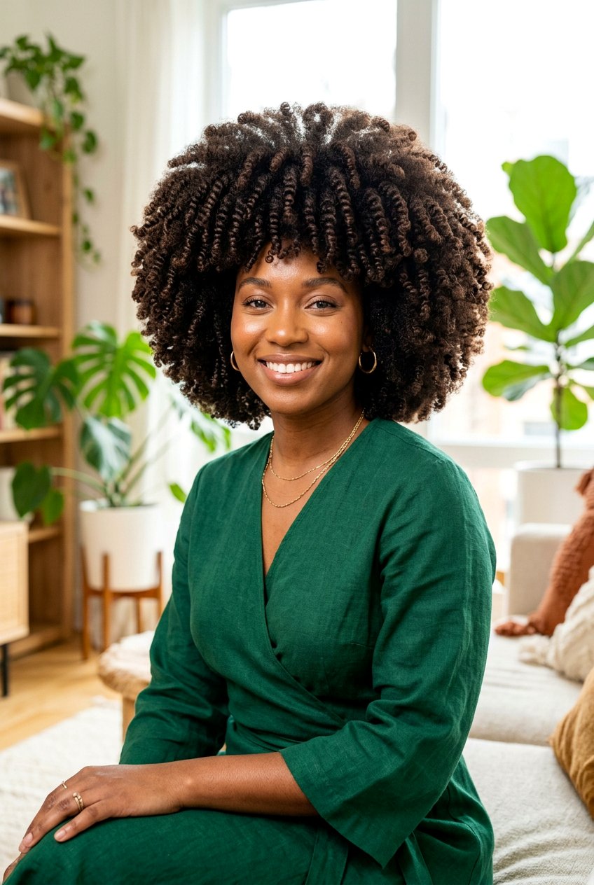 Rounded Afro with Two Strand Twist Out - 20 rounded afro haircut for black women - 20 rounded afro haircut for black women