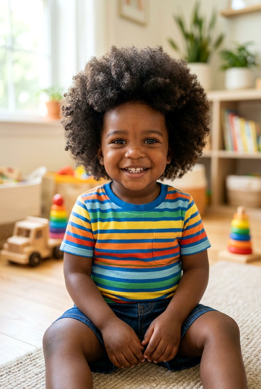 Rounded Afro - 20 toddler haircut for curly thick hair - 20 toddler haircut for curly thick hair