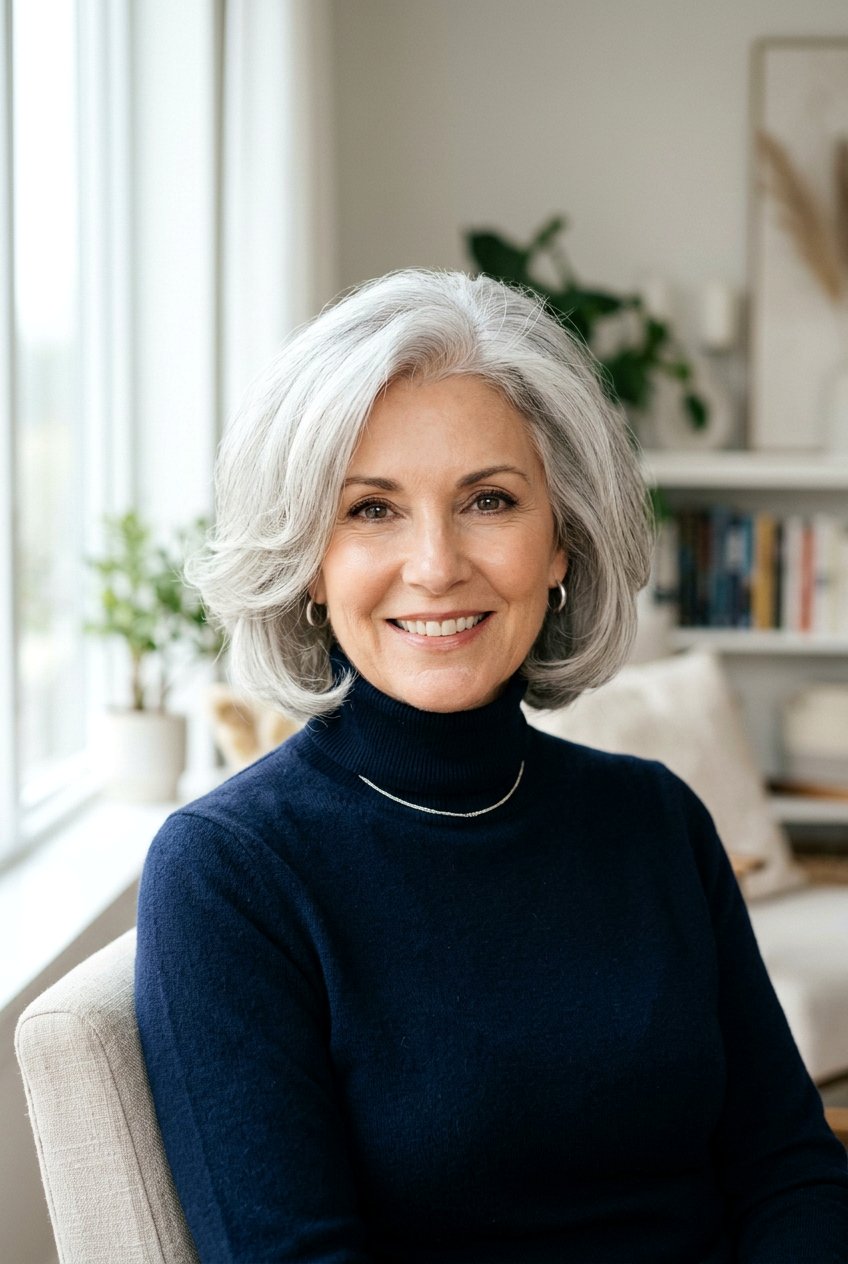 Rounded Airy Bob - 20 airy bob for mature fine hair - 20 airy bob for mature fine hair