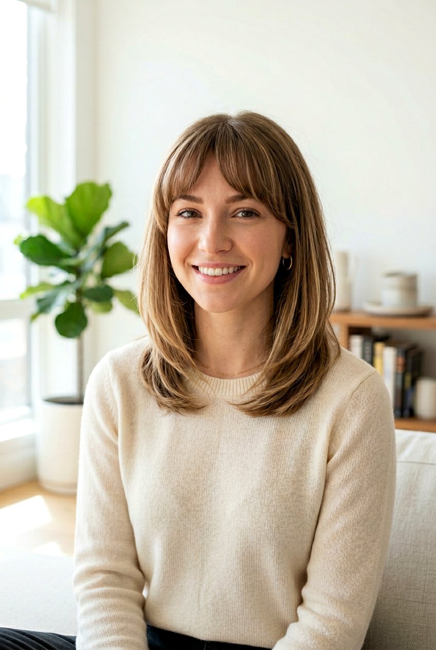 Rounded Baby Bangs With Soft Layers - 20 baby bangs haircut for women - 20 baby bangs haircut for women