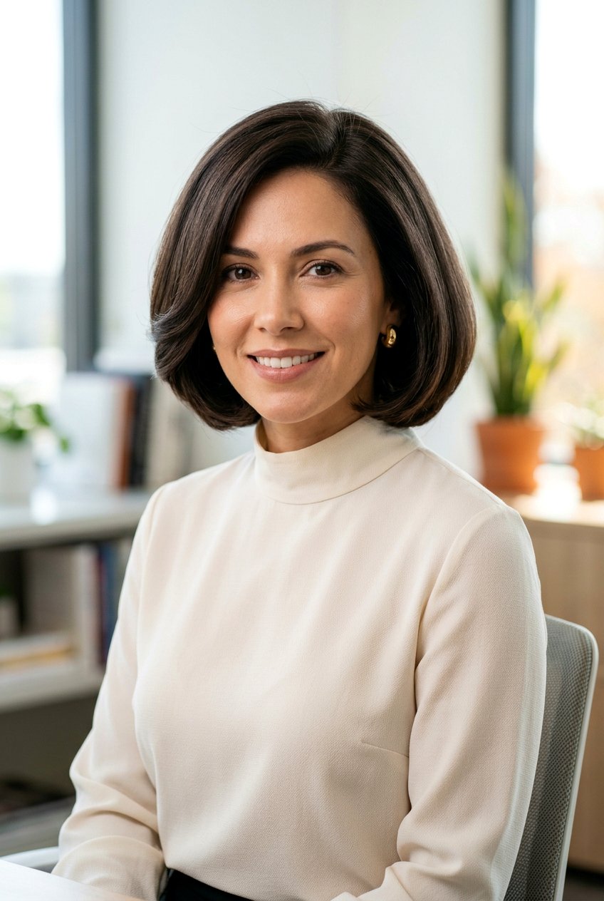 Rounded Bob - 20 office hairstyle for thin fine hair - 20 office hairstyle for thin fine hair