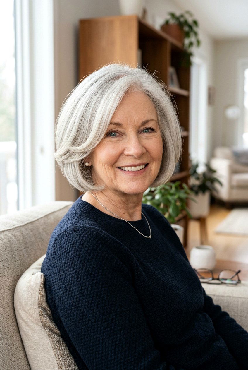 Rounded Bob Haircut - 20 wash and wear short hairstyles for older women - 20 wash and wear short hairstyles for older women