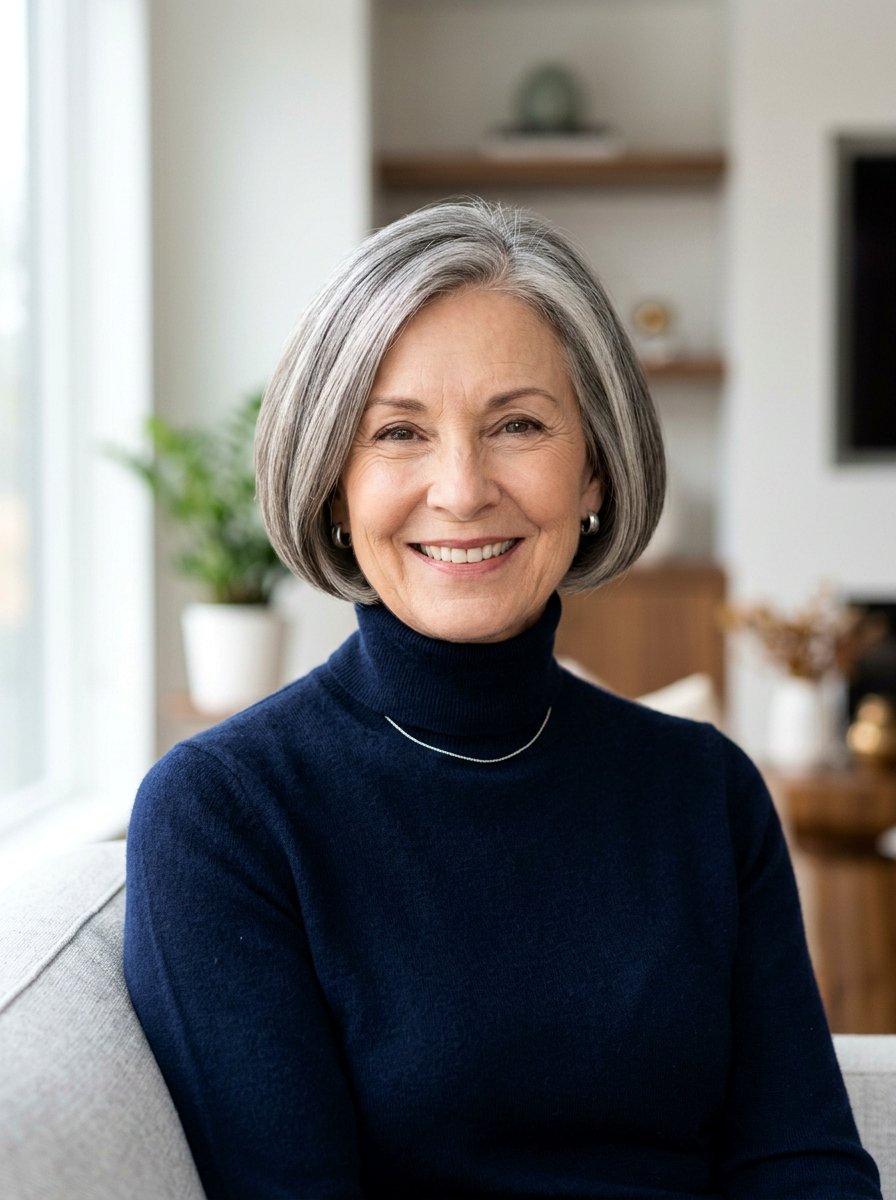 Rounded Bob Haircut - 20 elegant haircut for women over 60 - 20 elegant haircut for women over 60