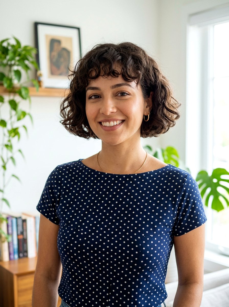 Rounded Bob With Bangs - 20 haircut for 3a curly hair - 20 haircut for 3a curly hair