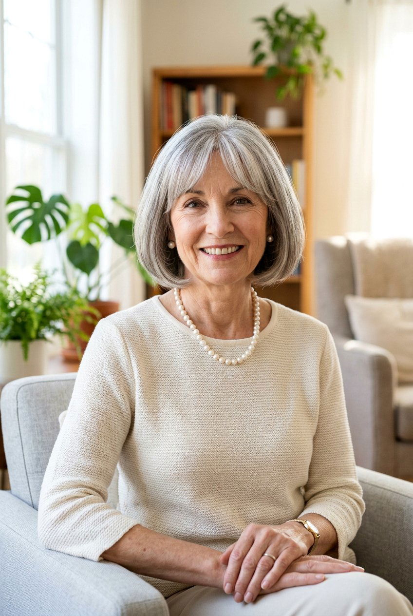 Rounded Bob With Curtain Bangs - 20 curtain bangs for women over 60 - 20 curtain bangs for women over 60