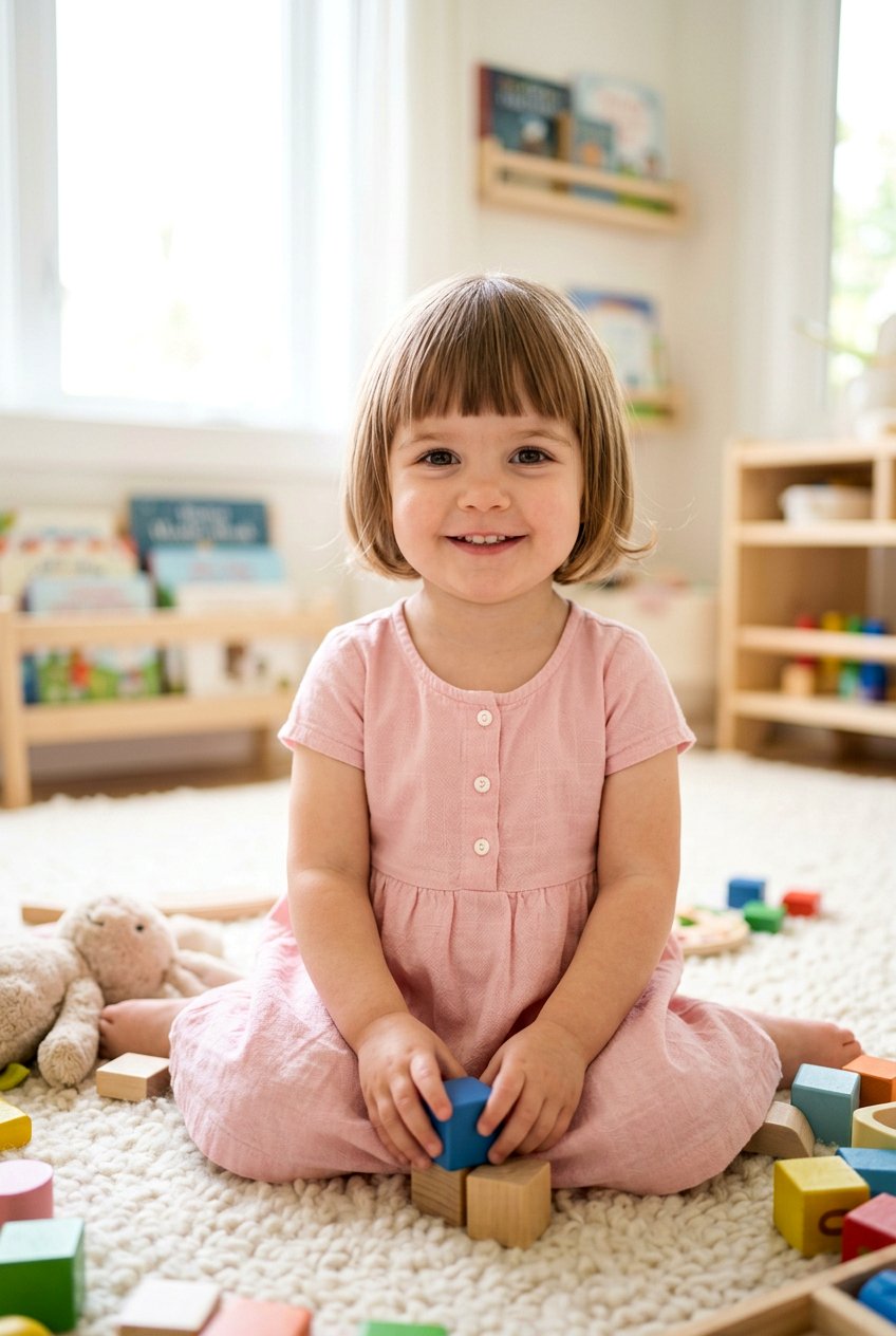 Rounded Bob With Fringe - 20 toddler haircut for fine straight hair - 20 toddler haircut for fine straight hair