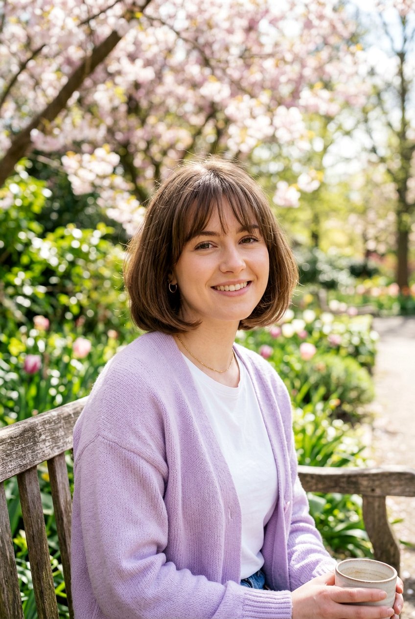 Rounded Bob With Soft Bangs - 20 low maintenance haircut for women with bangs - 20 low maintenance haircut for women with bangs