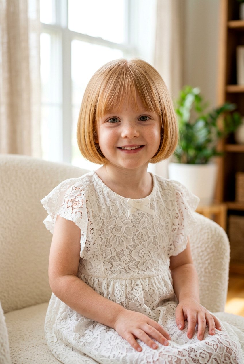 Rounded Bob With Soft Fringe - 20 little girls bob haircut with bangs - 20 little girls bob haircut with bangs
