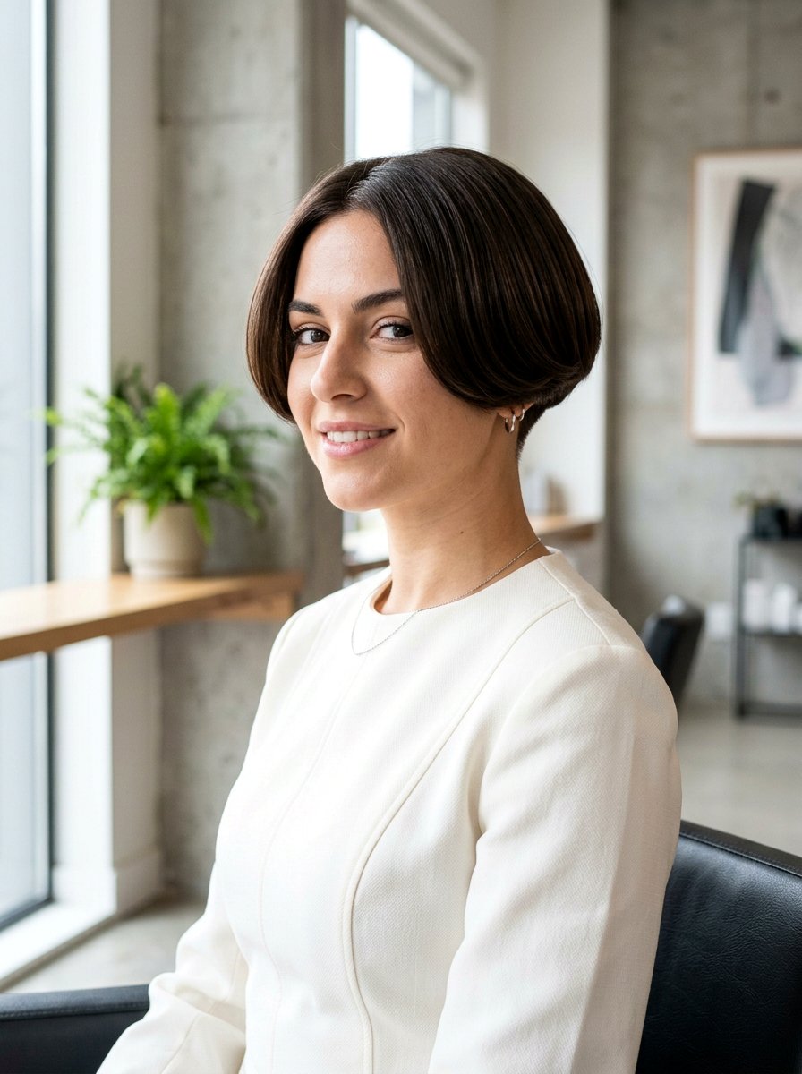 Rounded Bob With Undercut - 20 flattering haircut for rectangle face women - 20 flattering haircut for rectangle face women