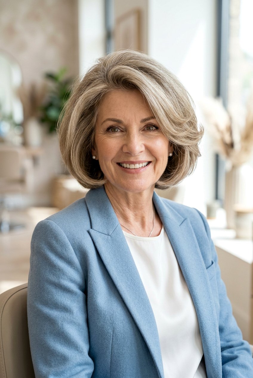 Rounded Bob With Volume - 20 business casual bob for mature women - 20 business casual bob for mature women