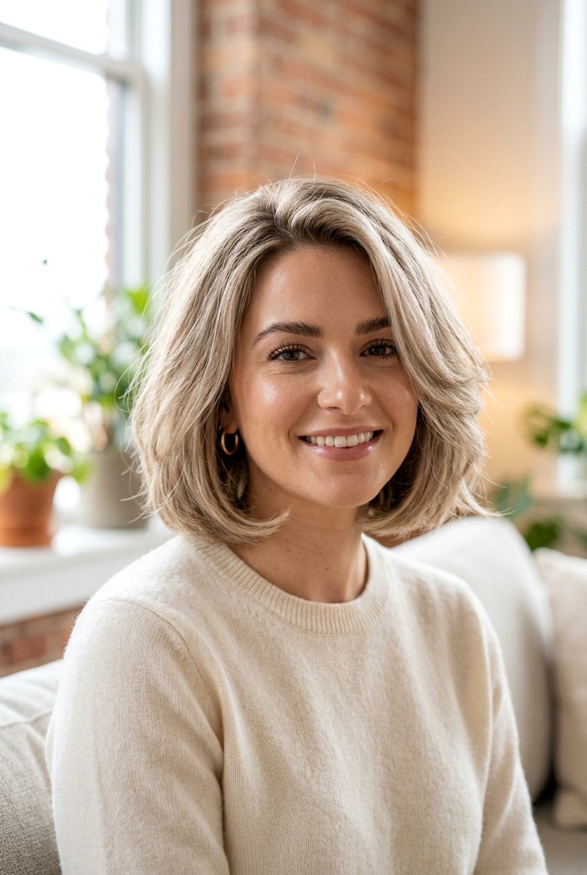 Rounded Bob with Soft Texture - 20 hairstyles for square faces - 20 hairstyles for square faces