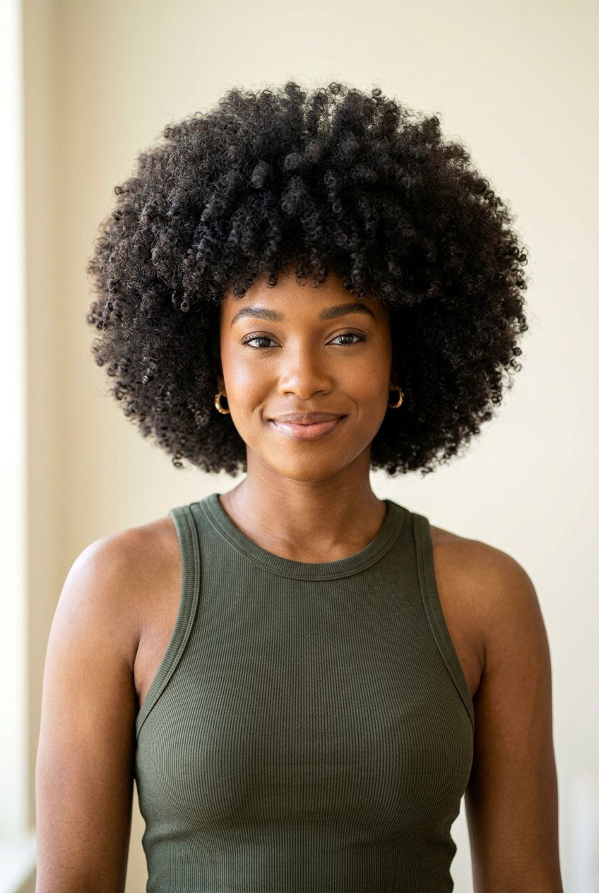 Rounded Curly Afro - 20 best haircut for natural curly hair - 20 best haircut for natural curly hair