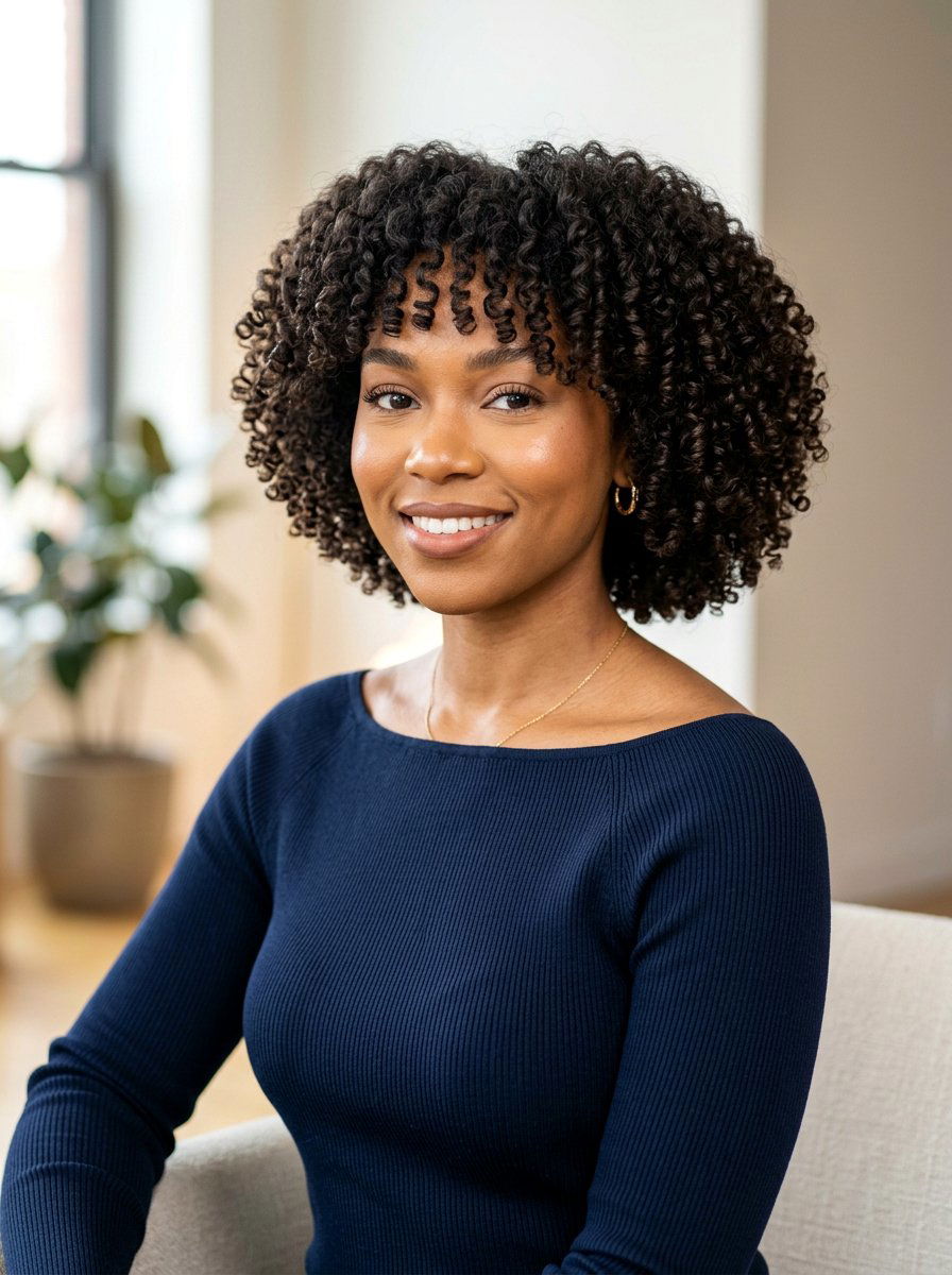 Rounded Curly Bob For Damaged Curls - 20 haircut for heat damaged curls - 20 haircut for heat damaged curls