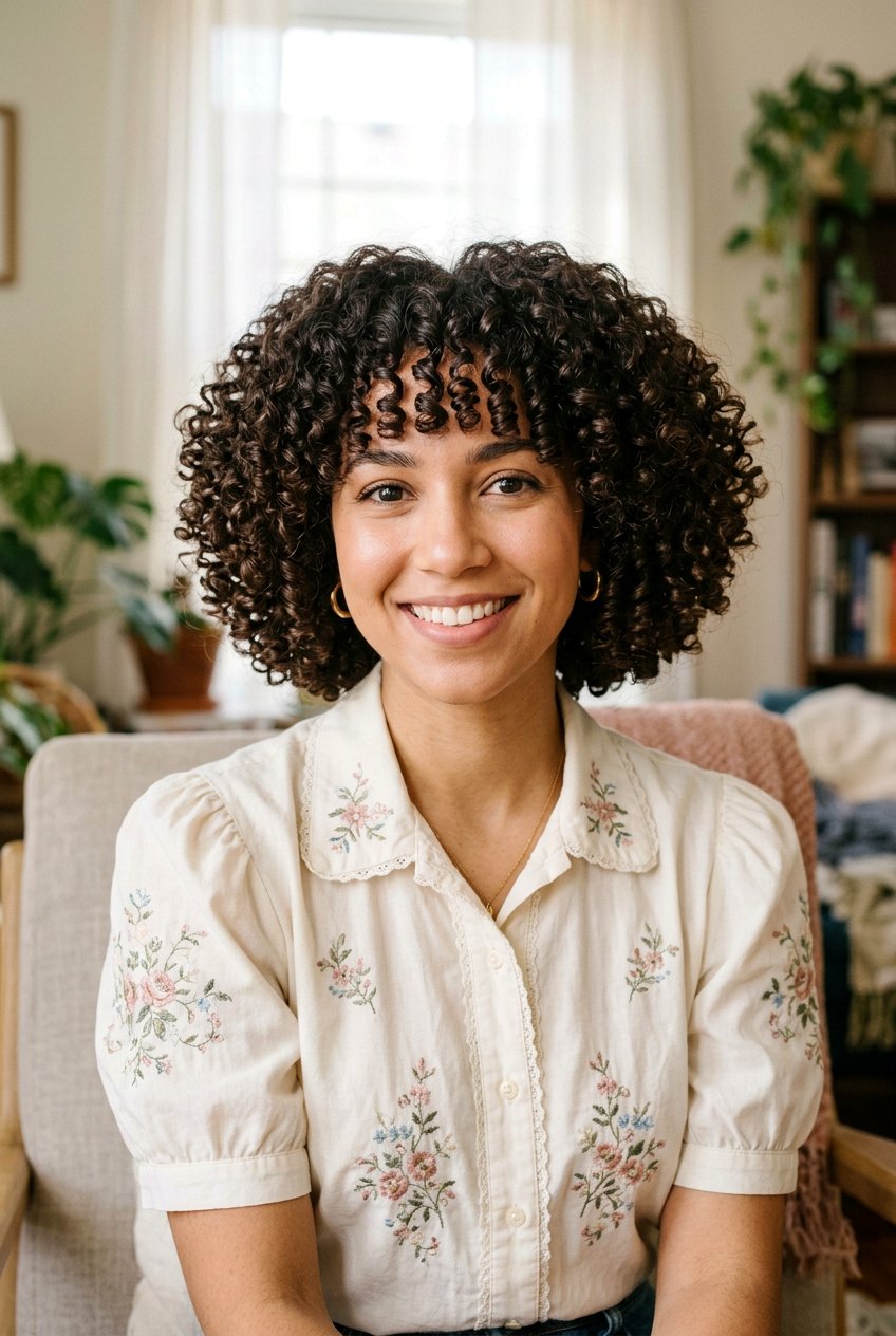 Rounded Curly Bob With Curly Bangs - 20 mature curly bob with bangs - 20 mature curly bob with bangs