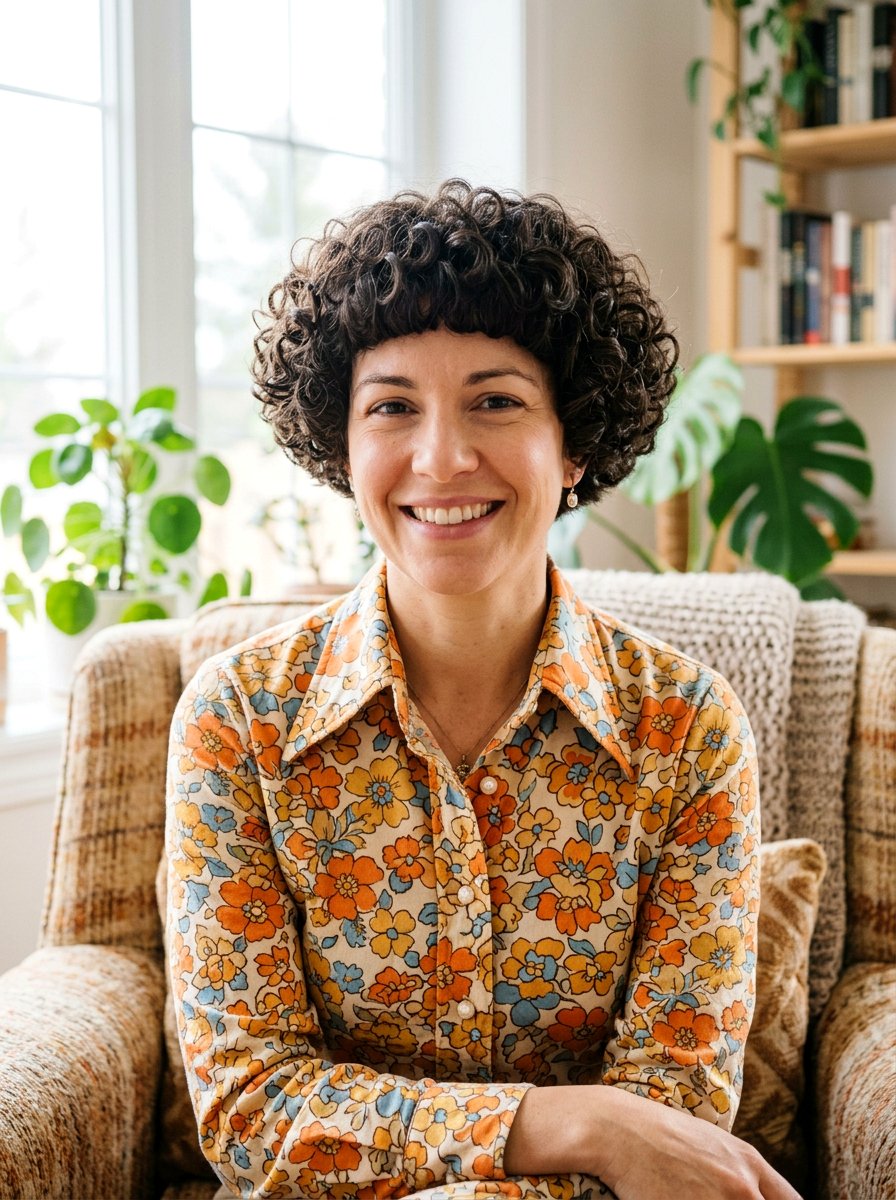 Rounded Curly Bowl Cut Postpartum - 20 haircut for postpartum curls - 20 haircut for postpartum curls