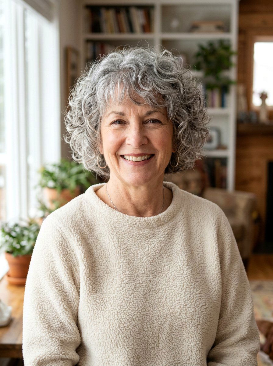 Rounded Curly Shag Haircut - 20 curly shag haircut for women over 60 - 20 curly shag haircut for women over 60