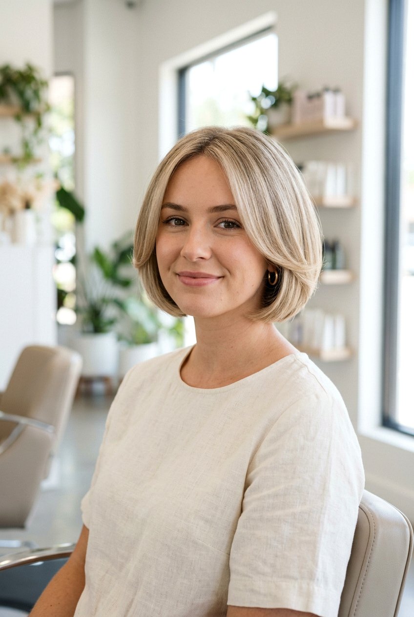 Rounded Ear Length Bob - 20 ear length bob haircut - 20 ear length bob haircut