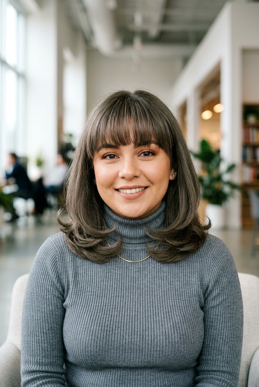 Rounded Face Framing Fringe - 20 old money blowout for shoulder length hair - 20 old money blowout for shoulder length hair