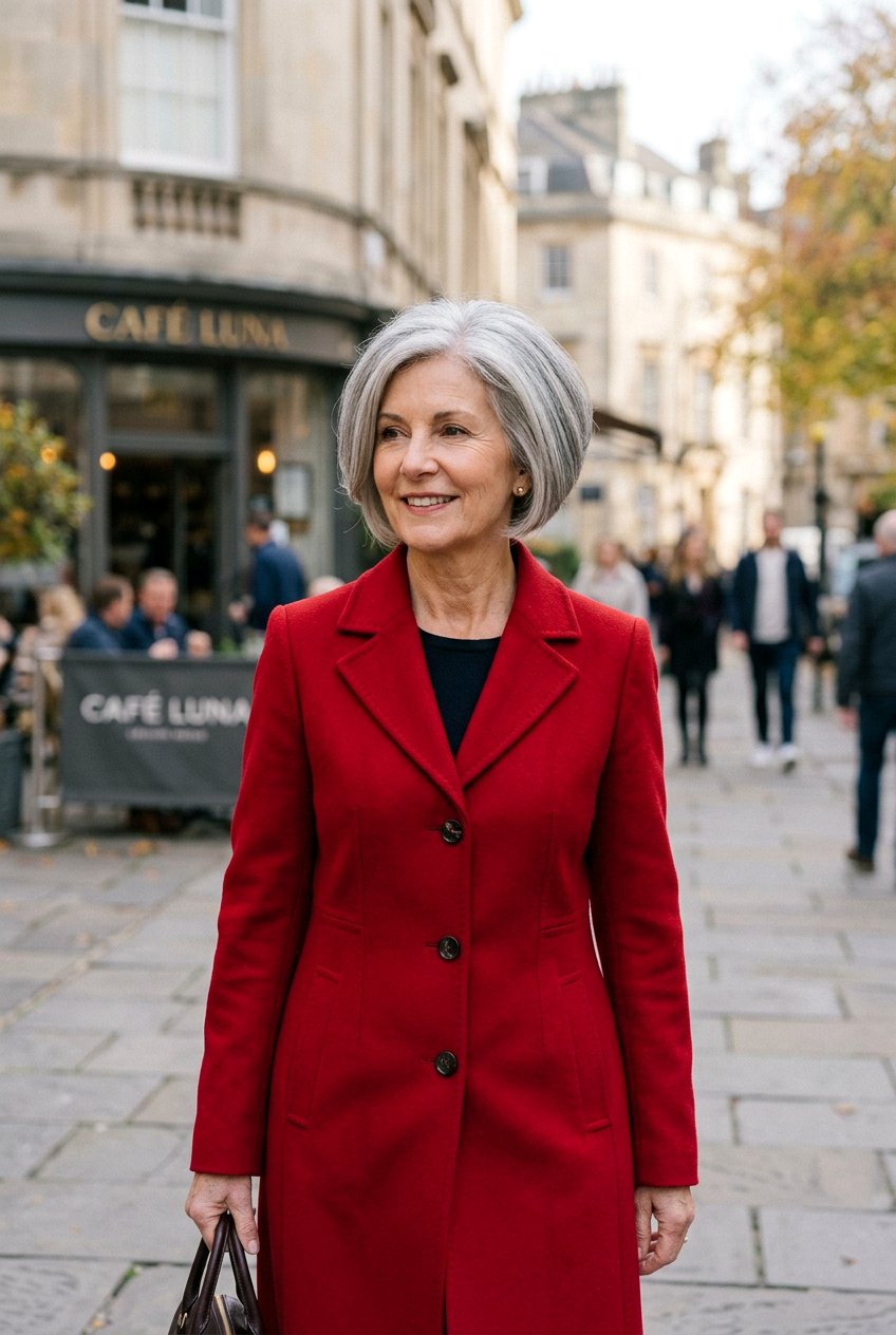 Rounded Gray Bob With Stacked Back - 20 gray bob with layers for older women - 20 gray bob with layers for older women
