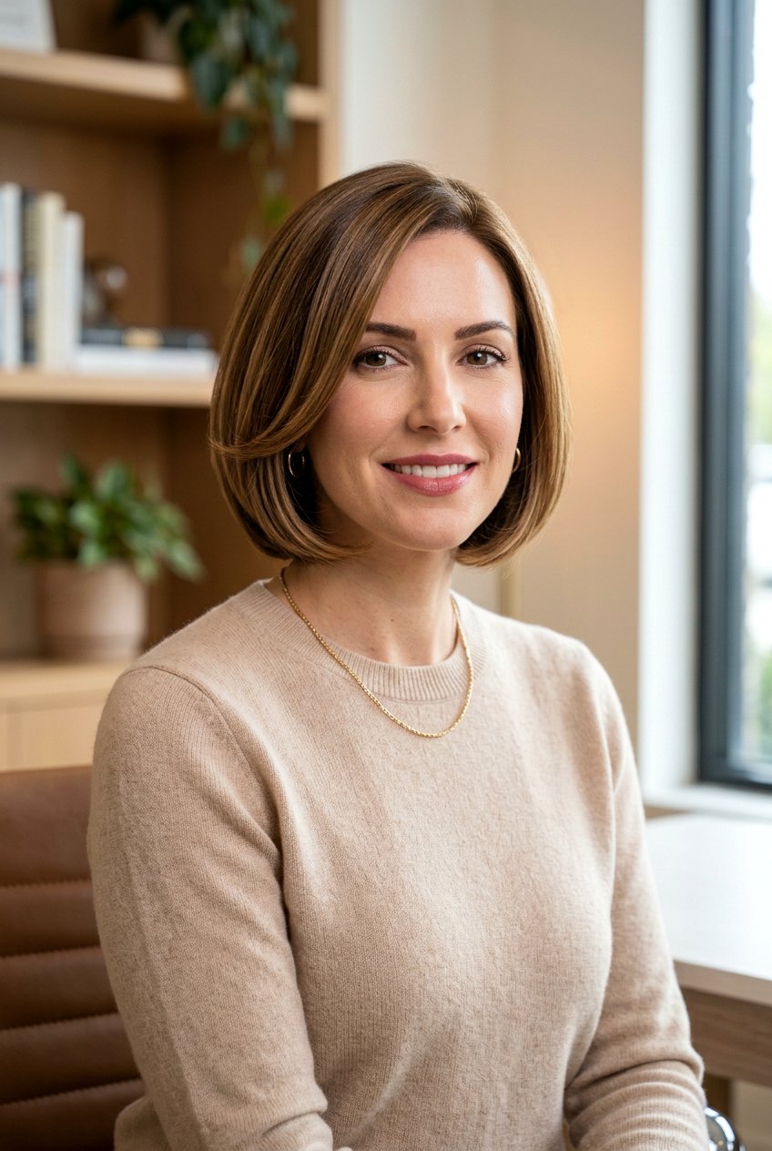 Rounded Layered Bob - 20 sleek office bob with layers - 20 sleek office bob with layers