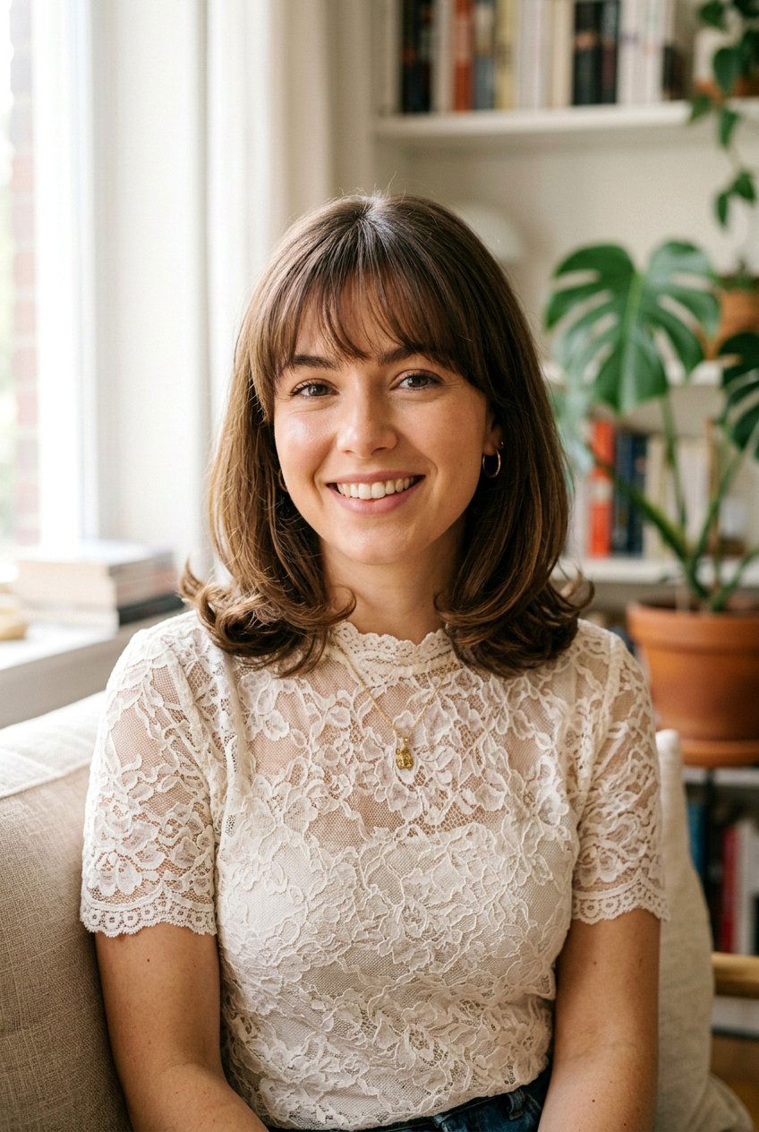 Rounded Medium Bob With Soft Bangs - 20 low maintenance medium haircut with bangs - 20 low maintenance medium haircut with bangs