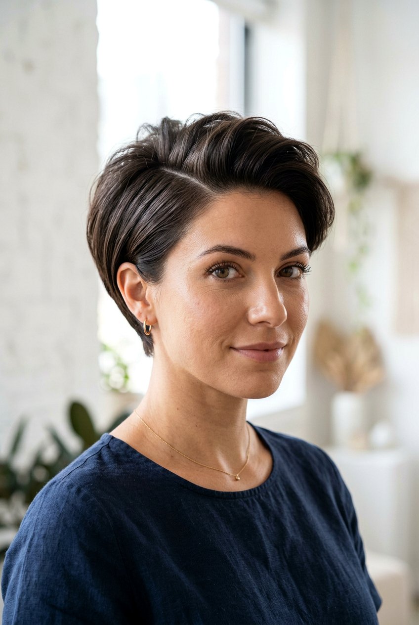 Rounded Pixie Bob Haircut With Side Part - 20 rounded pixie bob haircut - 20 rounded pixie bob haircut