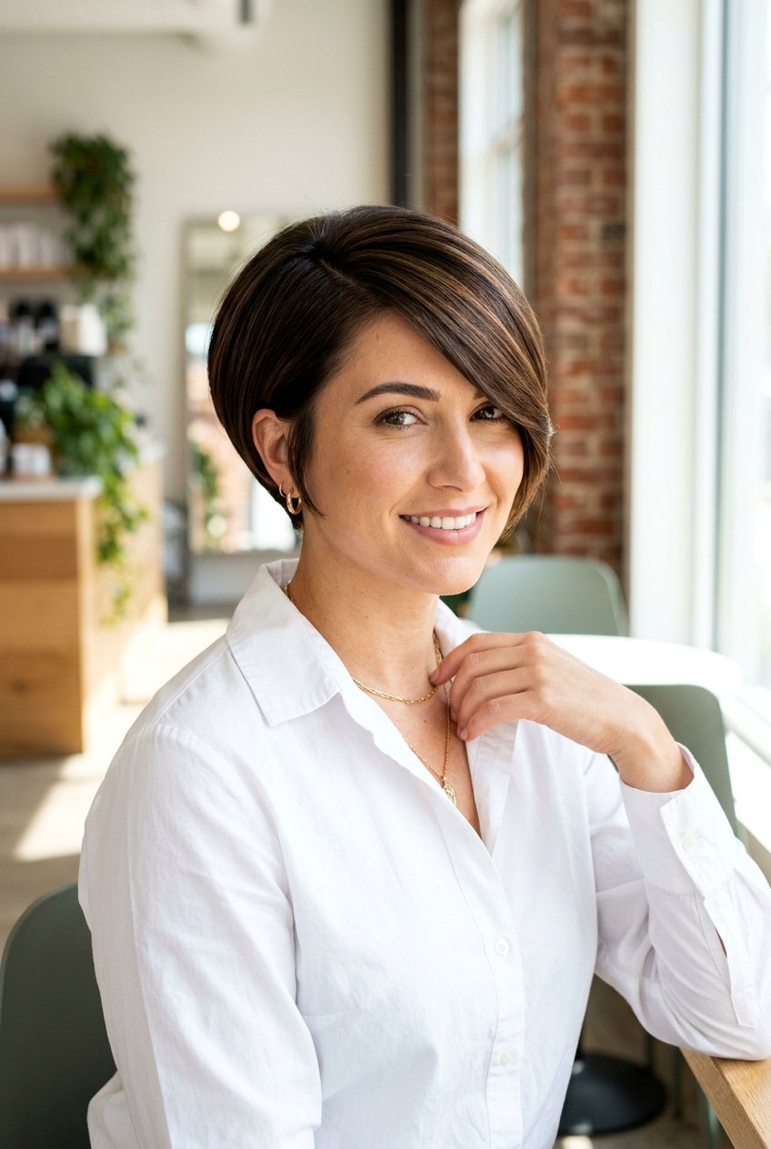 Rounded Pixie Bob Haircut With Side Swept Bangs - 20 rounded pixie bob haircut - 20 rounded pixie bob haircut