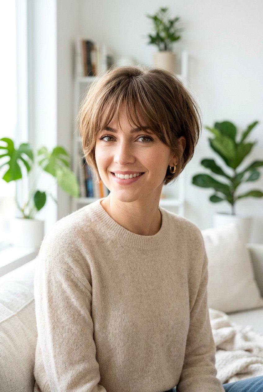 Rounded Pixie Bob Haircut With Wispy Fringe - 20 rounded pixie bob haircut - 20 rounded pixie bob haircut