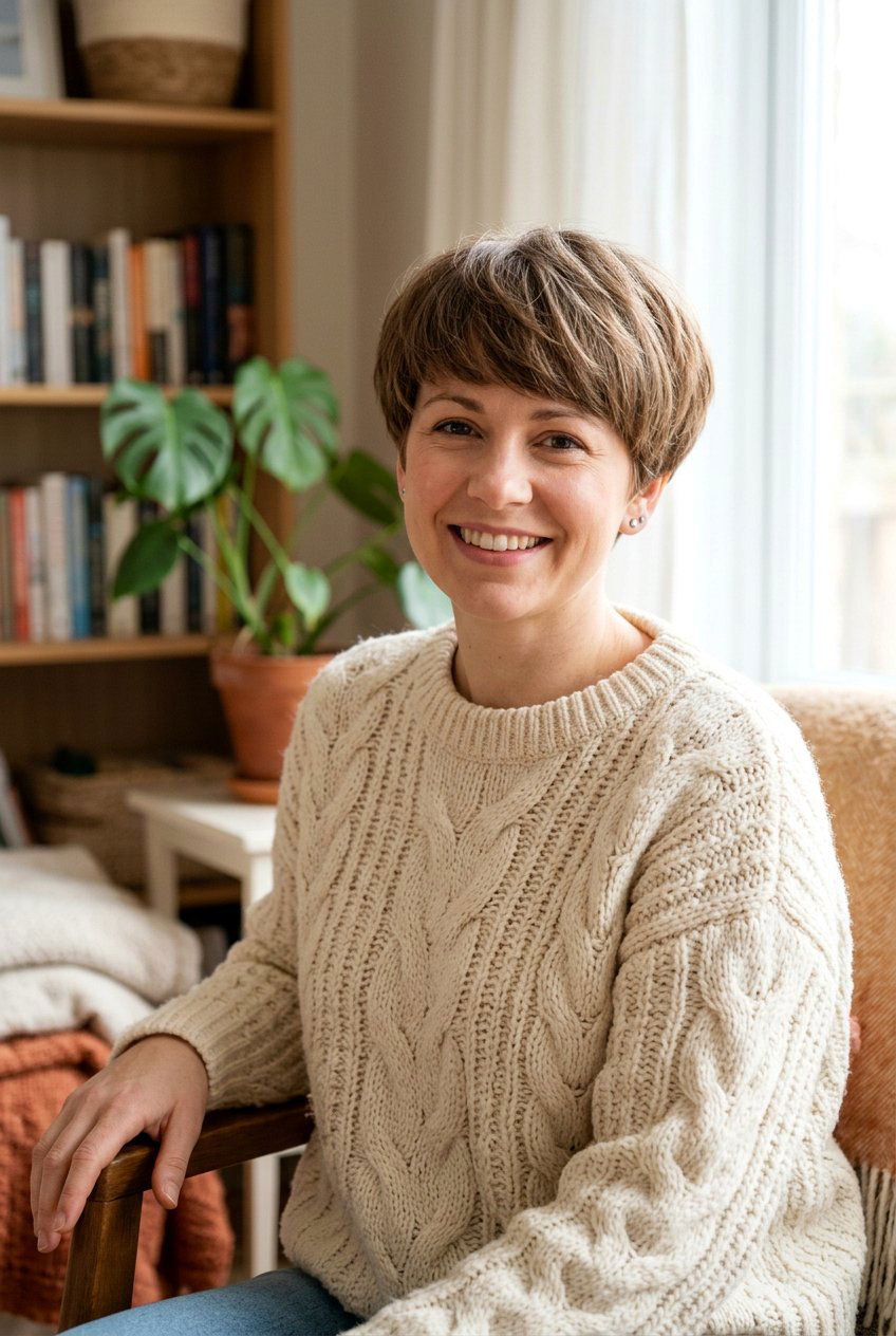 Rounded Pixie - 20 stylish mom haircut for fine hair - 20 stylish mom haircut for fine hair