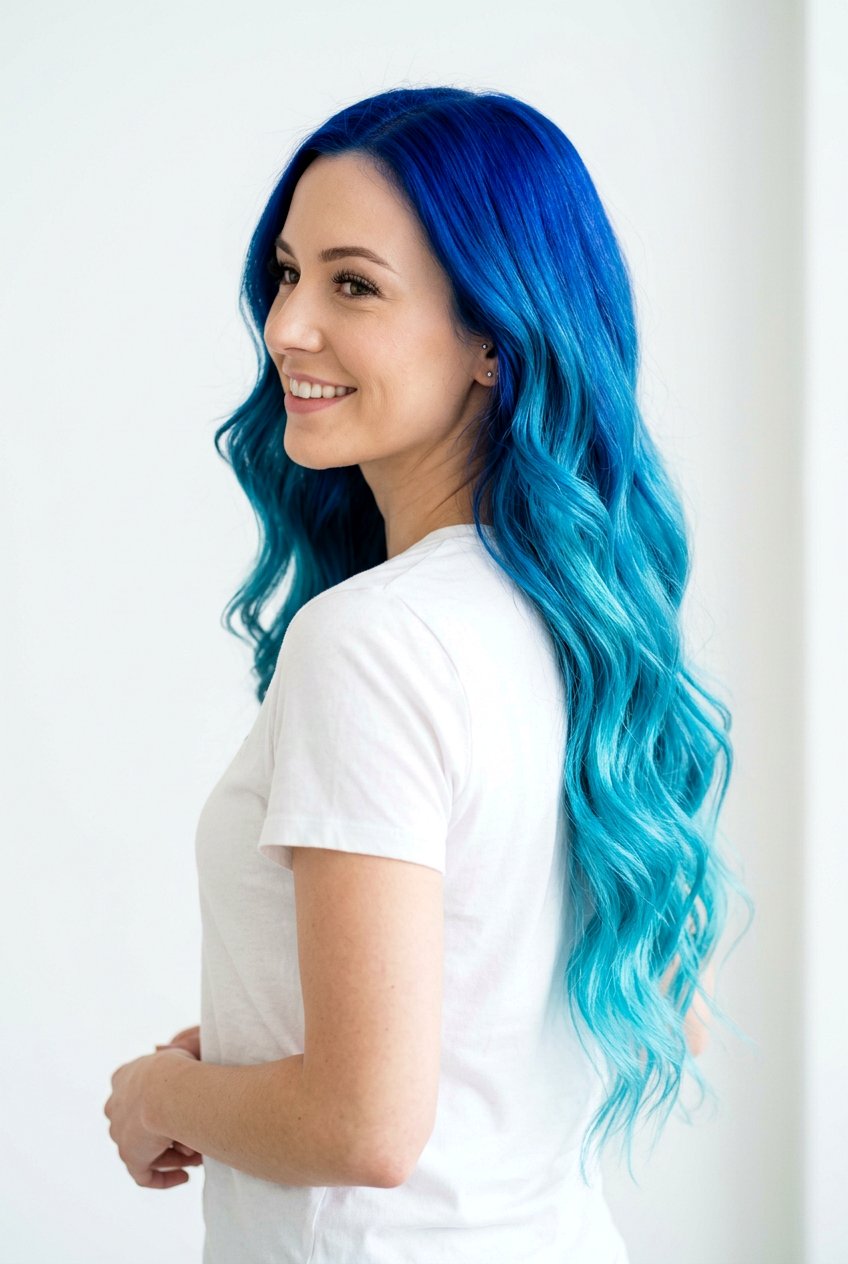 Royal Blue to Aqua Ombre Hair Color - 20 ocean blue hair color - 20 ocean blue hair color