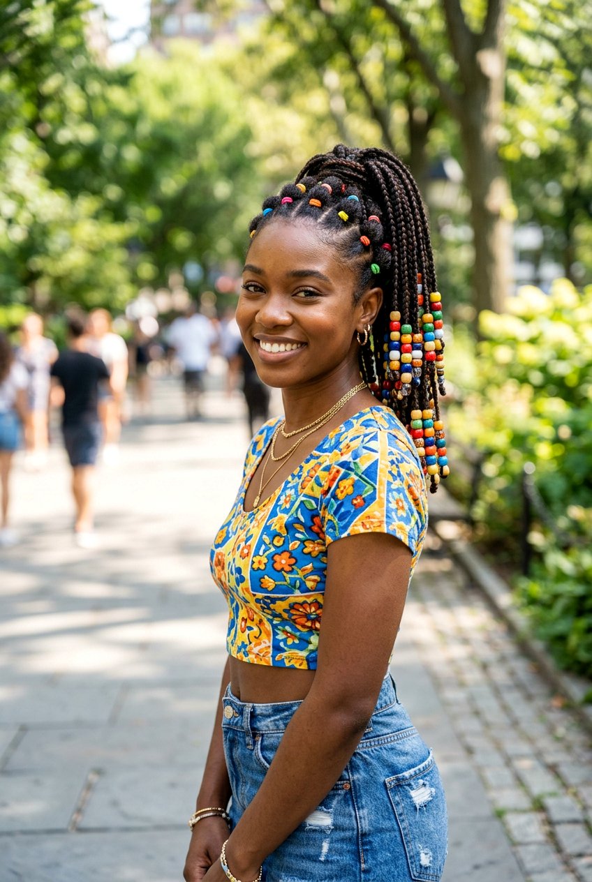 Rubber Band Ponytail With Beads - 20 rubber band ponytail styles - 20 rubber band ponytail styles
