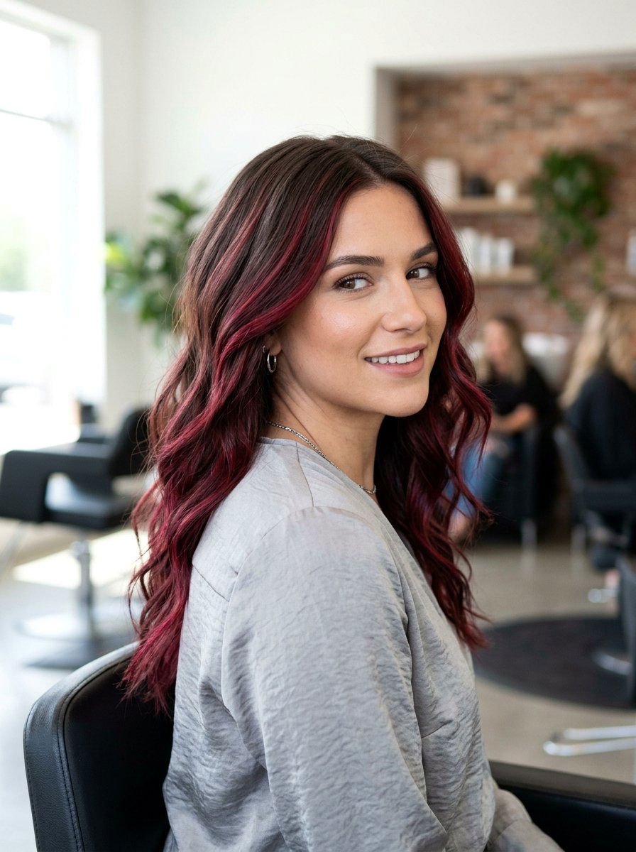 Ruby Balayage on Ash Brunette Hair - 20 ruby balayage on brunette hair - 20 ruby balayage on brunette hair