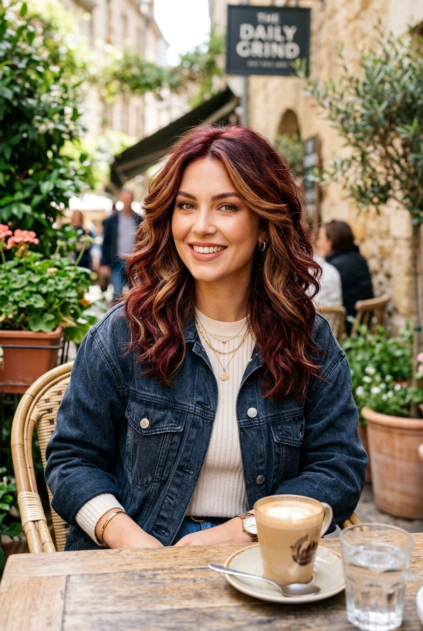 Ruby Brunette With Caramel Highlights - 20 ruby brunette hair color - 20 ruby brunette hair color