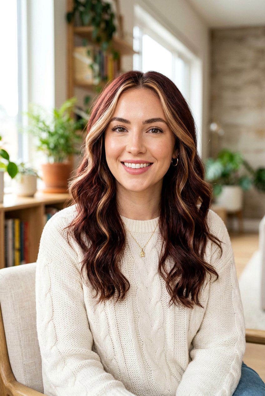 Ruby Brunette With Face Framing Highlights - 20 ruby brunette hair color - 20 ruby brunette hair color