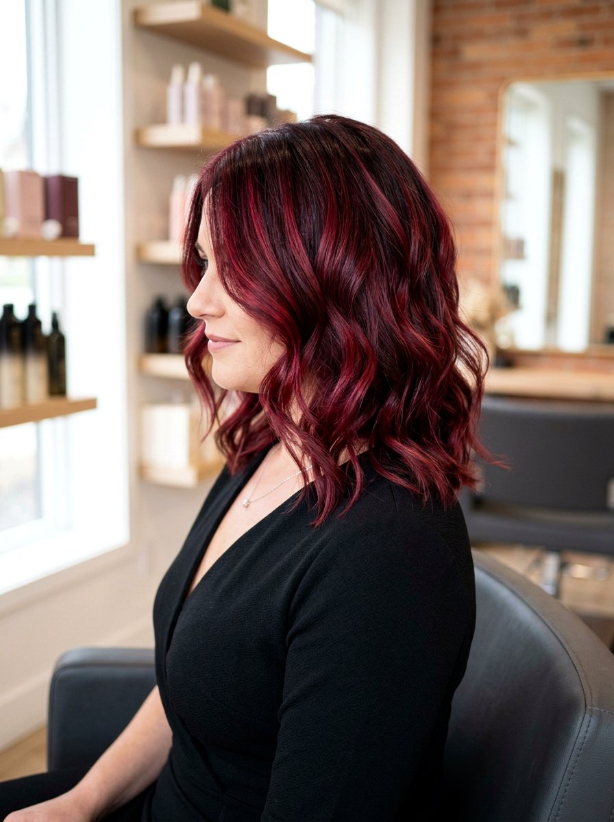 Ruby Red Balayage Shoulder Length Layers - 20 red balayage for shoulder length hair - 20 red balayage for shoulder length hair